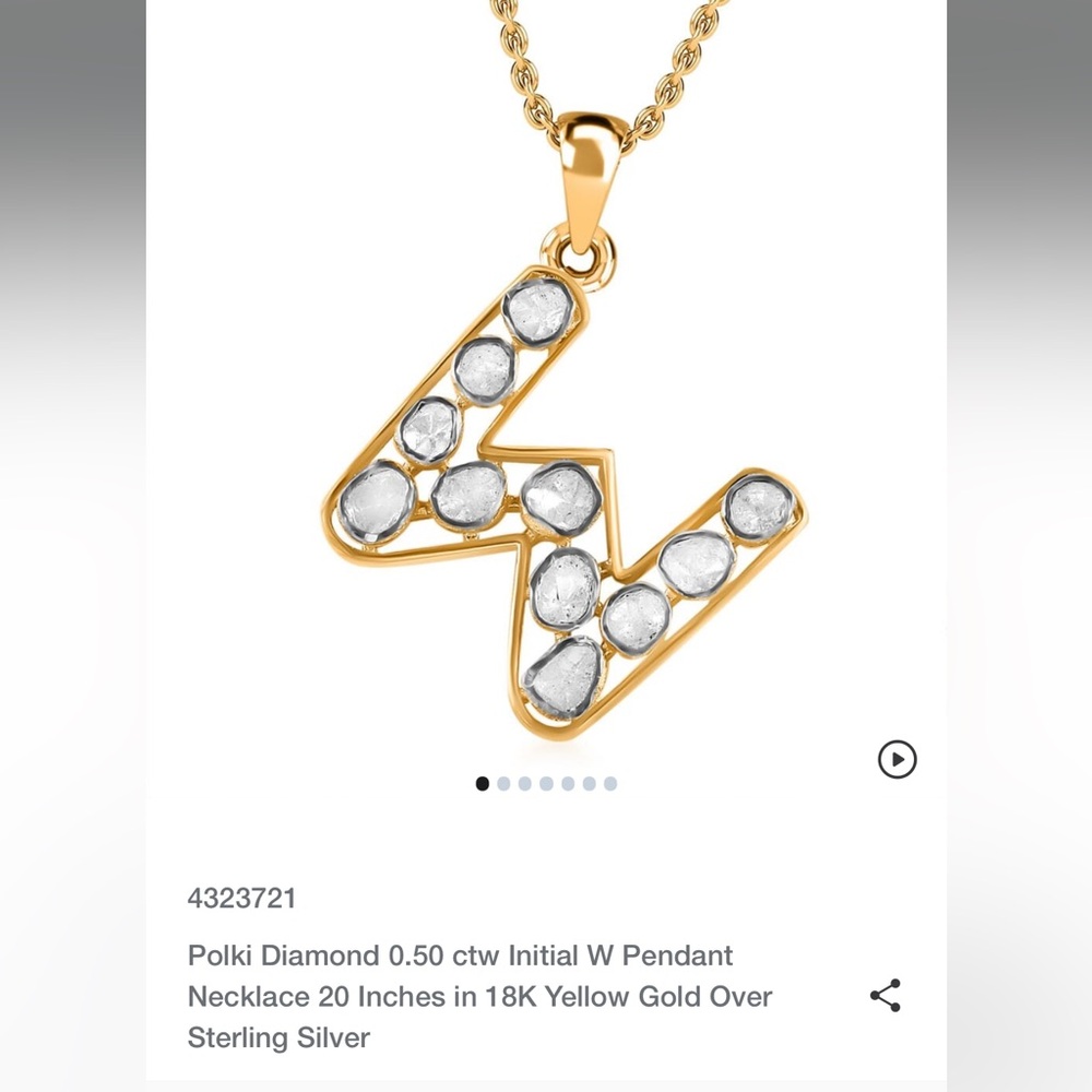 NWT W Initial Diamond Necklace